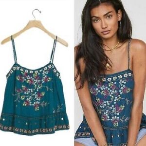 Anthropology beaded peplum cami top